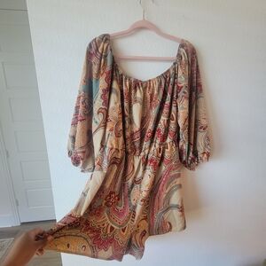 Paisley Print Boho Romper